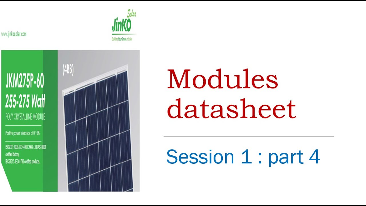 4- Session 1  Panels datasheet (داتا شيت الالواح الشمسية)