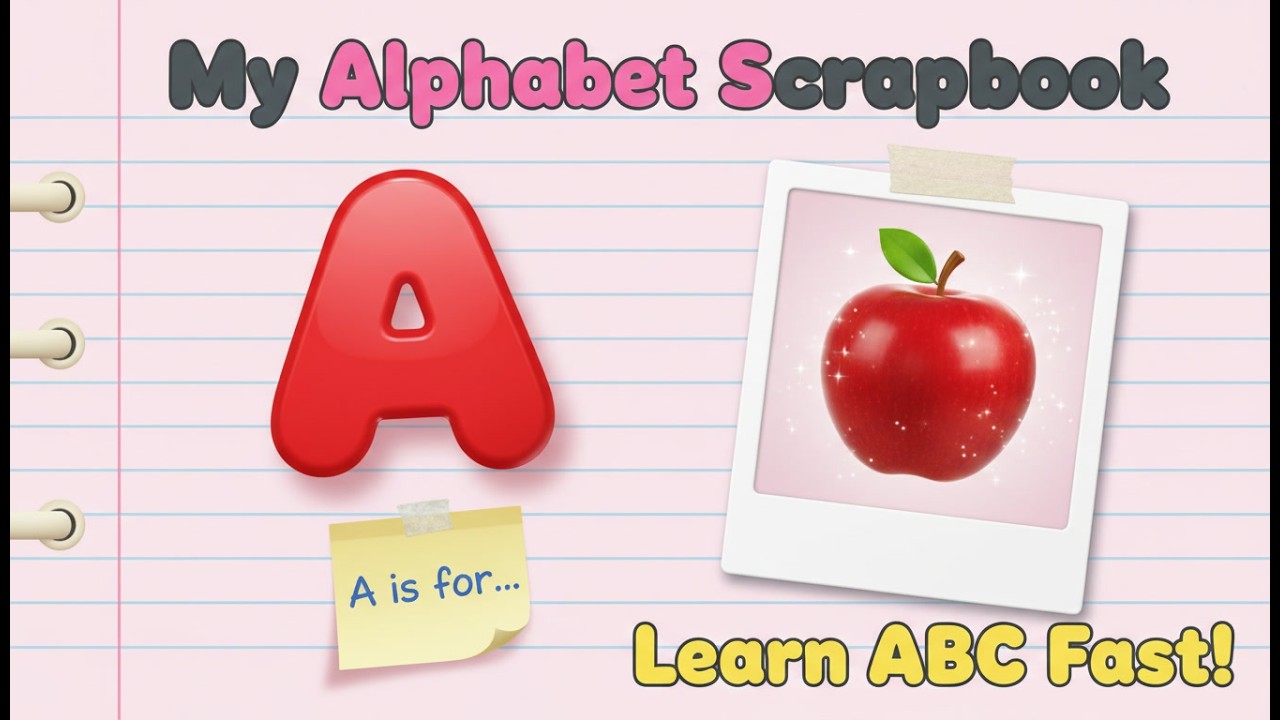 Learn ABC with My Alphabet Scrapbook 🍎 | A for Apple | Kids Alphabet Learning Video