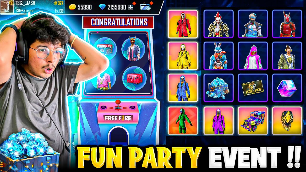 Free Fire New Fun Party Event 😍 All Rare Bundles Are Back In 30,000Diamonds💎 -Garena Free Fire