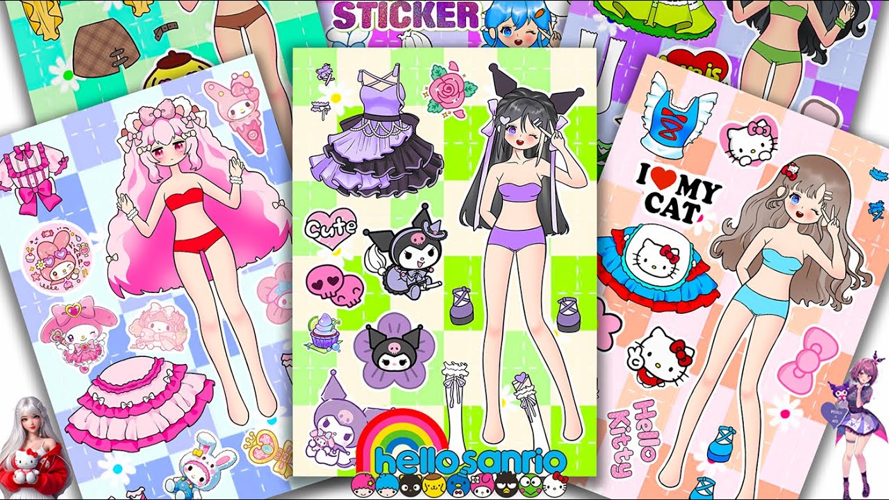 Oddly Satisfying ASMR Sticker Book Transformation! My Melody & Cinnamoroll DIY | Sanrio #146