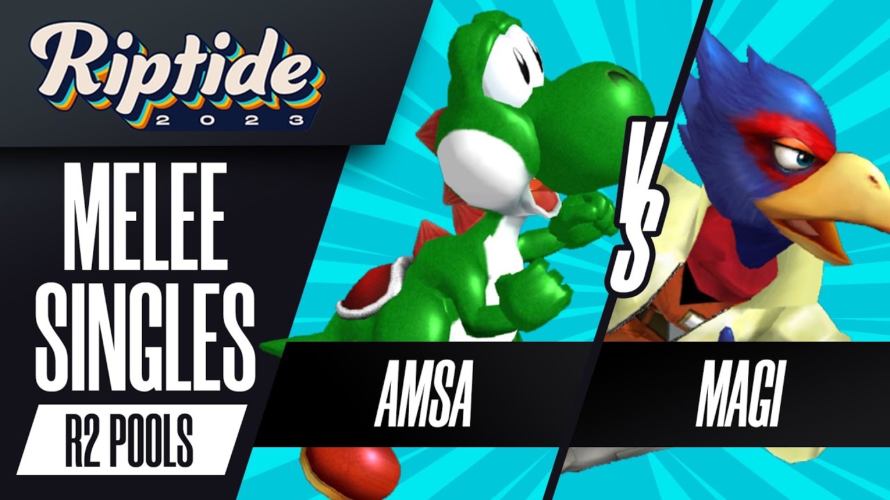 aMSa (Yoshi) vs Magi (Falco) - Melee Singles Round 2 Pools - Riptide 2023