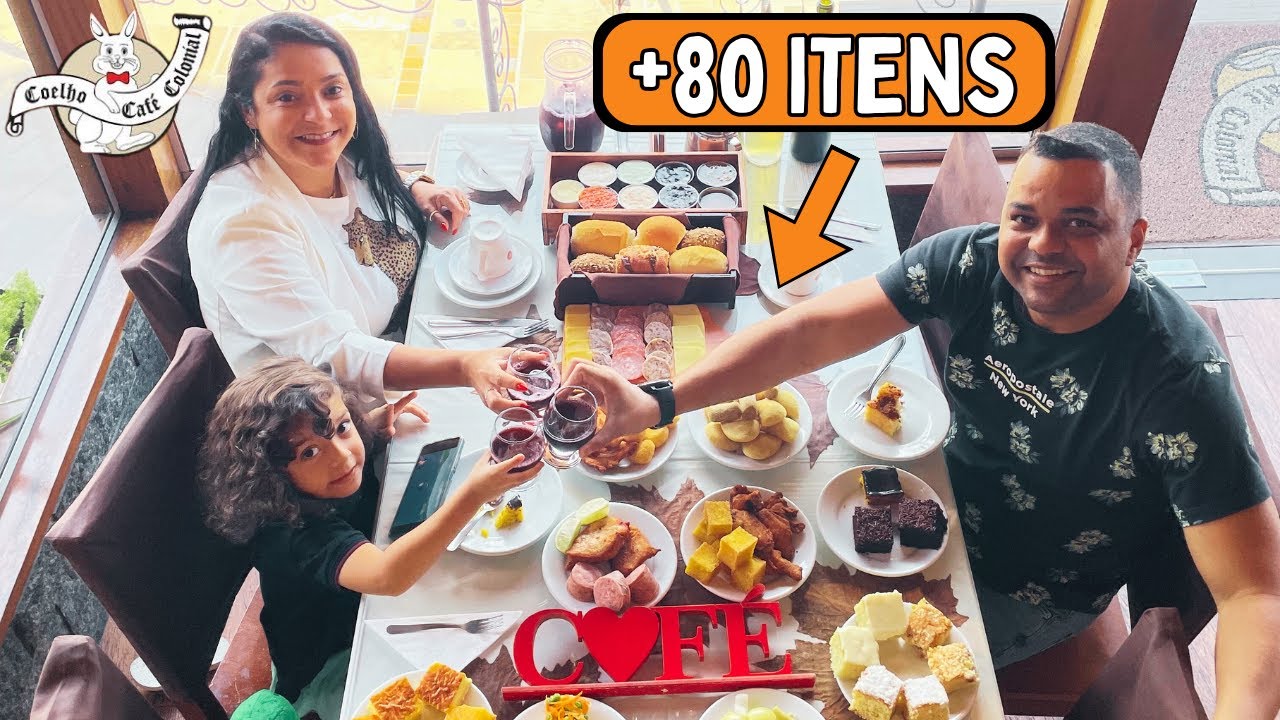 CAFÉ COLONIAL MUITO FARTO EM GRAMADO! Coelho Café com MAIS DE 80 ITENS liberados à vontade!