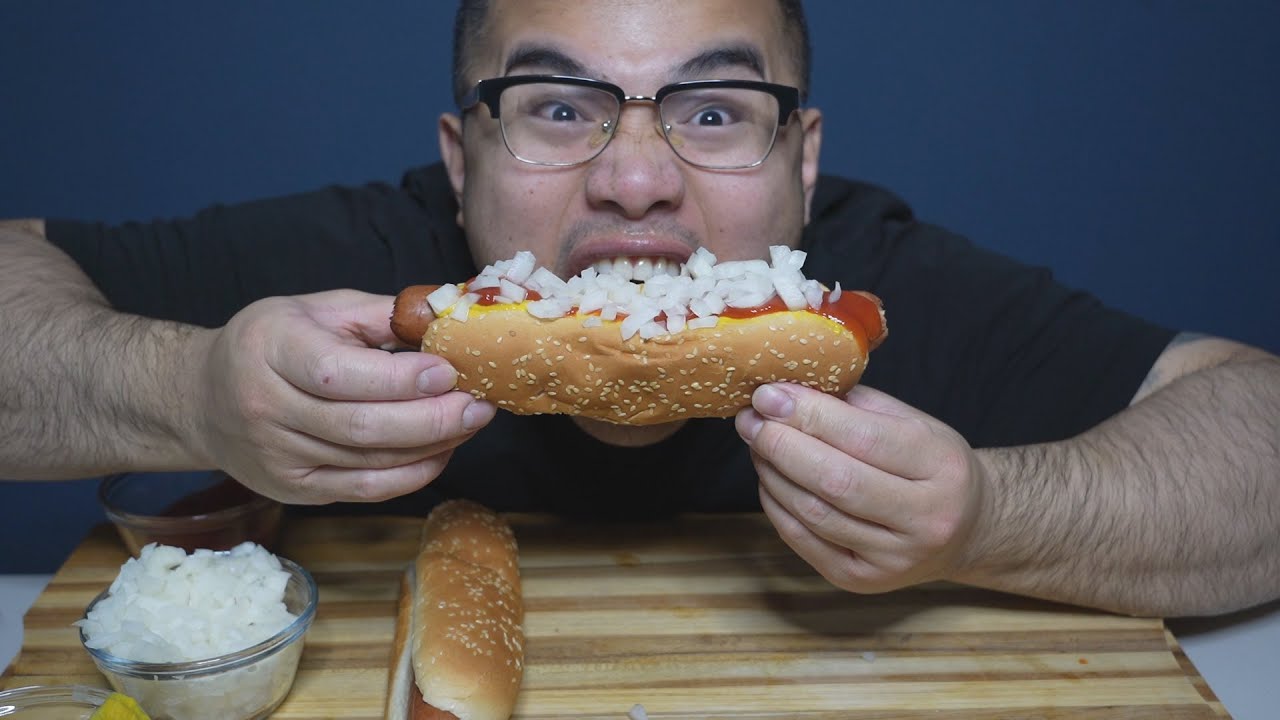 COSTCO HOT DOG - EXTRA ONION ASMR