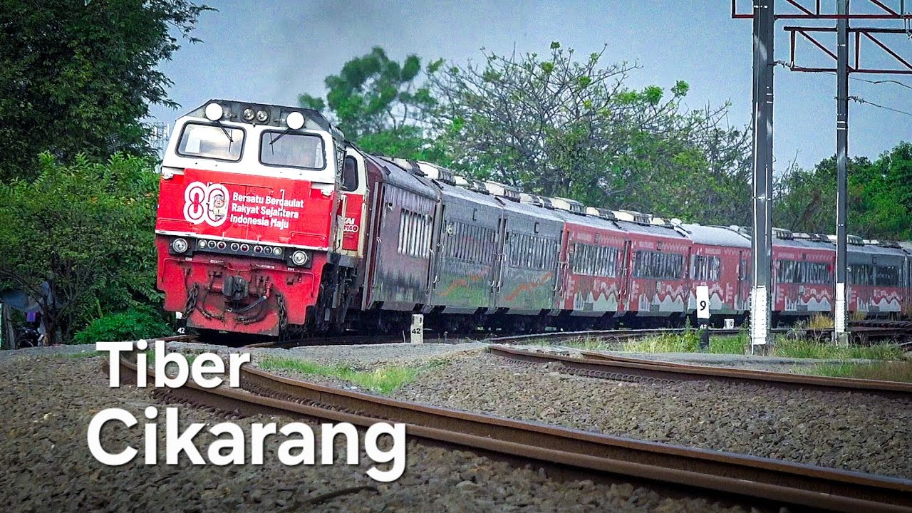 Nonton Kereta Api Sore Lewat Di Barat Stasiun Cikarang 14/08/2025