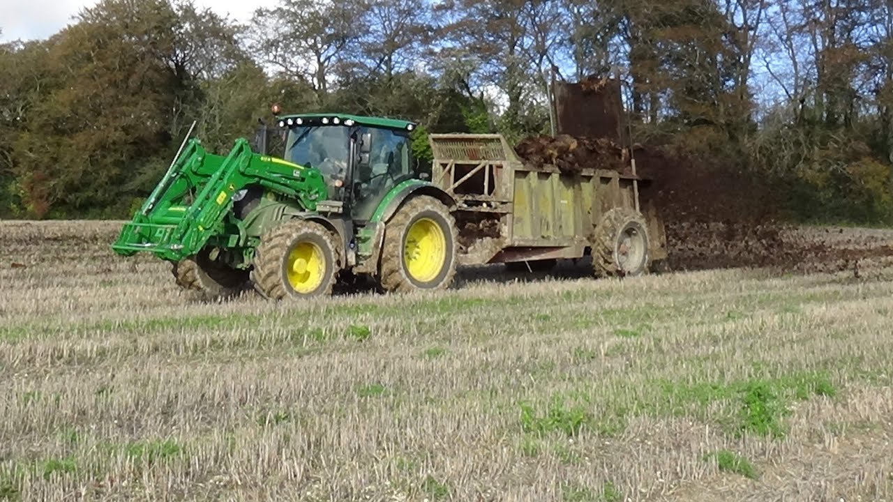 Muck Spreading with John Deere 6130R & Marshall plus Kramer and cabride!