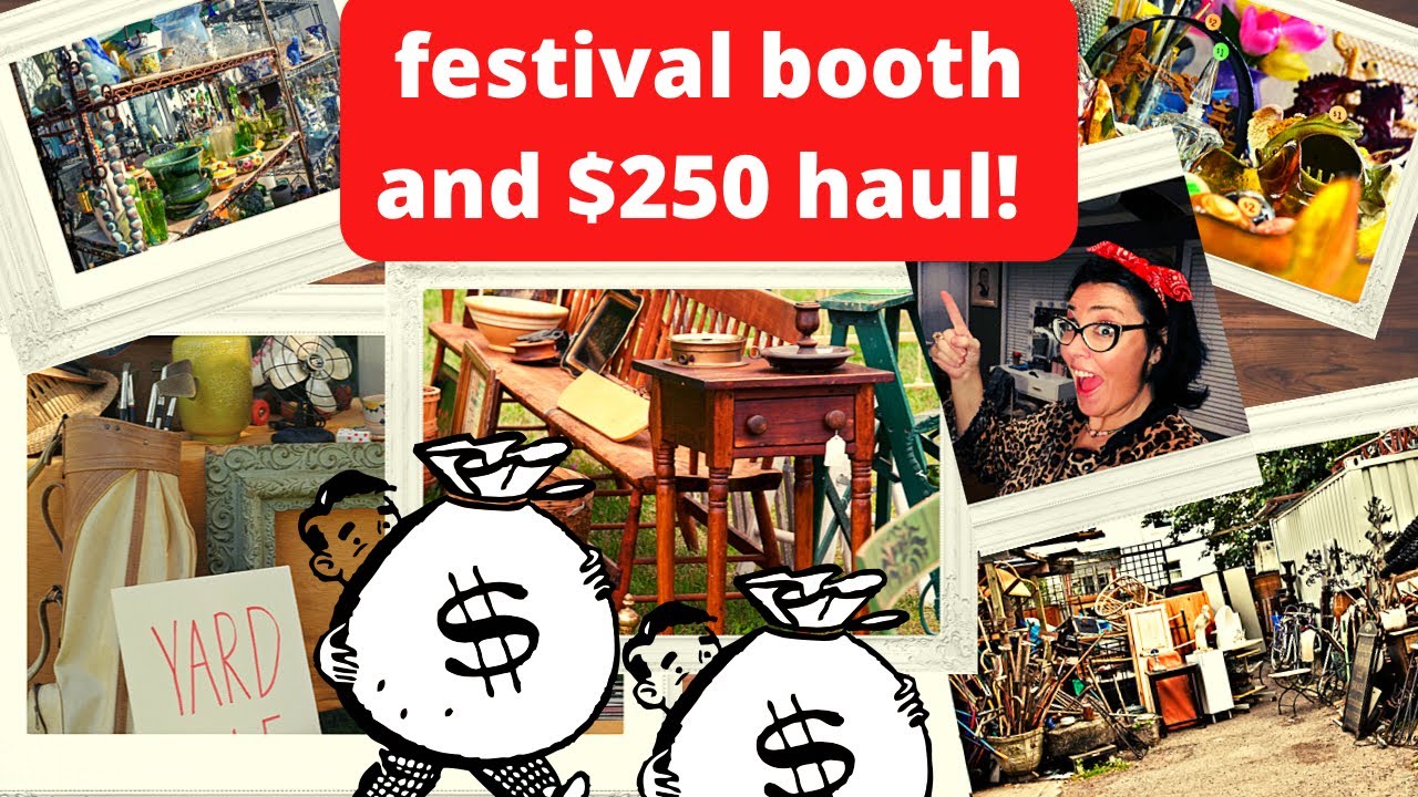 Festival booth / and $250 thrift/ antique booth/ yard sale haul / chit chat with coffee🤷🏻‍♀️