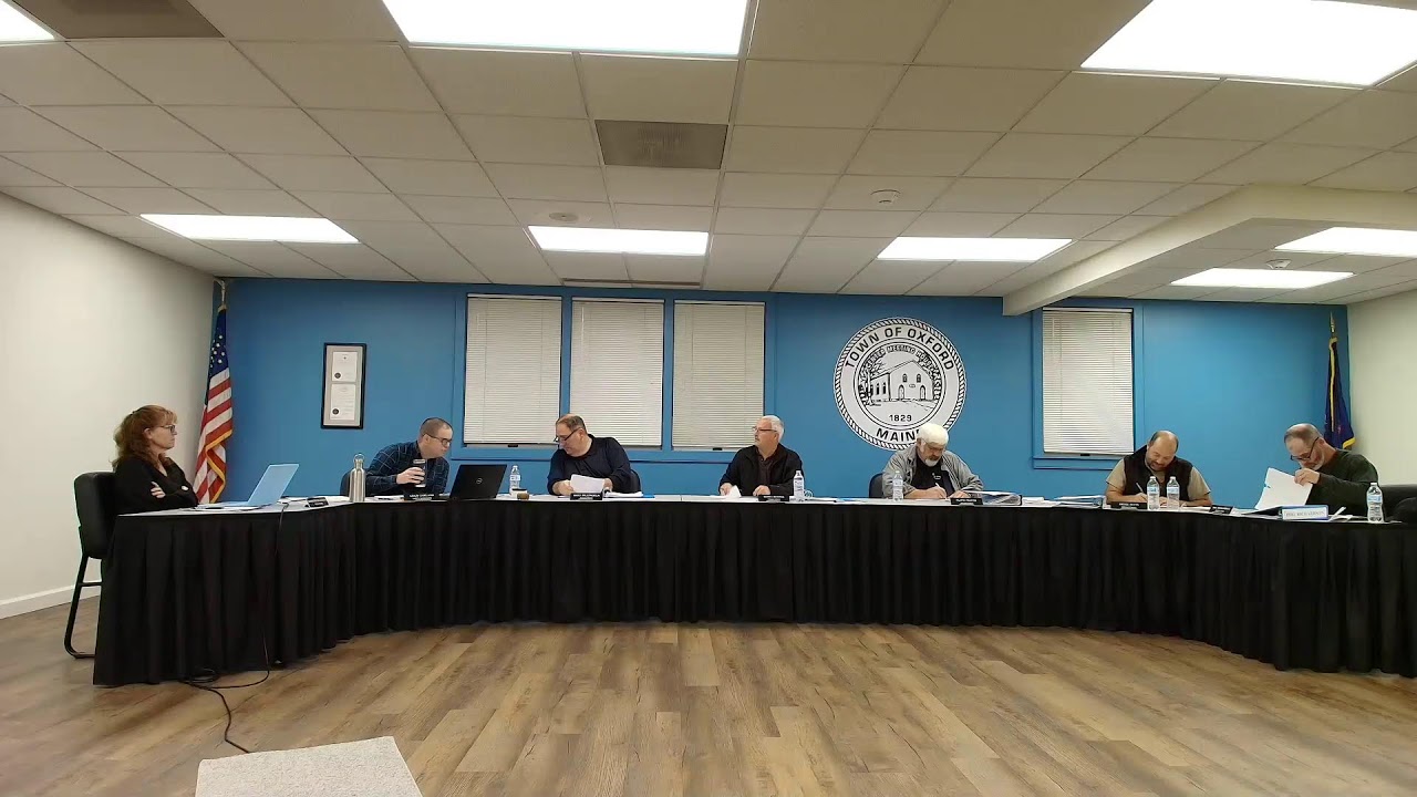 Town of Oxford Selectboard Meeting