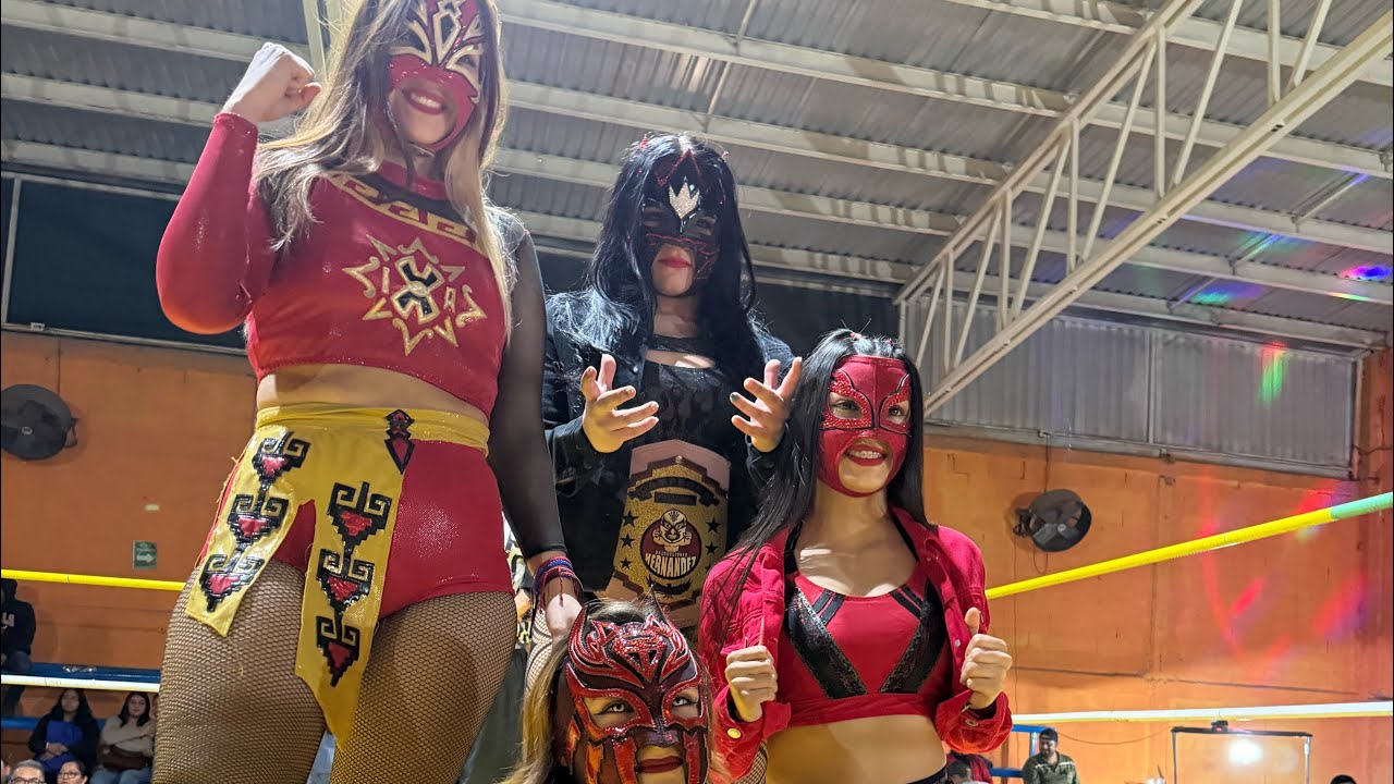 Emperatriz, Lady Shadow, Raven y Reina del Sur vs Zonik, Turbo, Rayo Dorado y Kingperio 