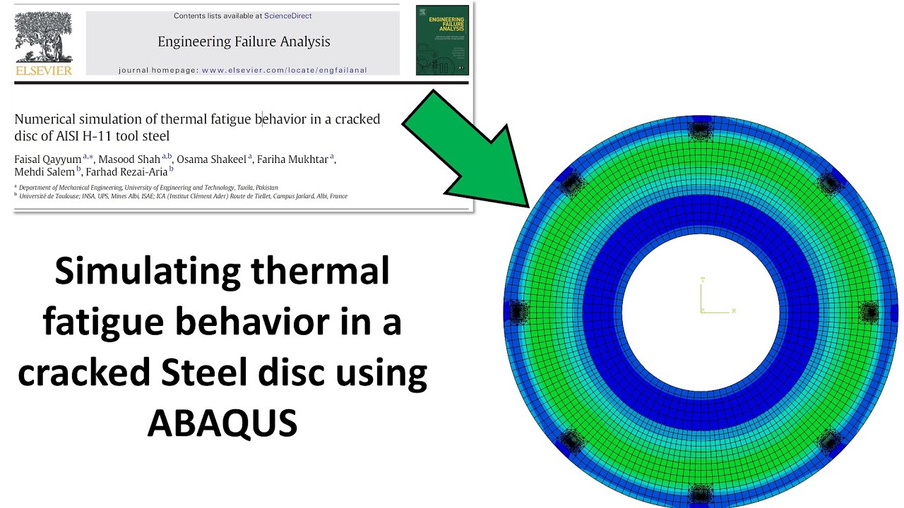 Simulating thermal fatigue behavior in a cracked Steel disc using ABAQUS