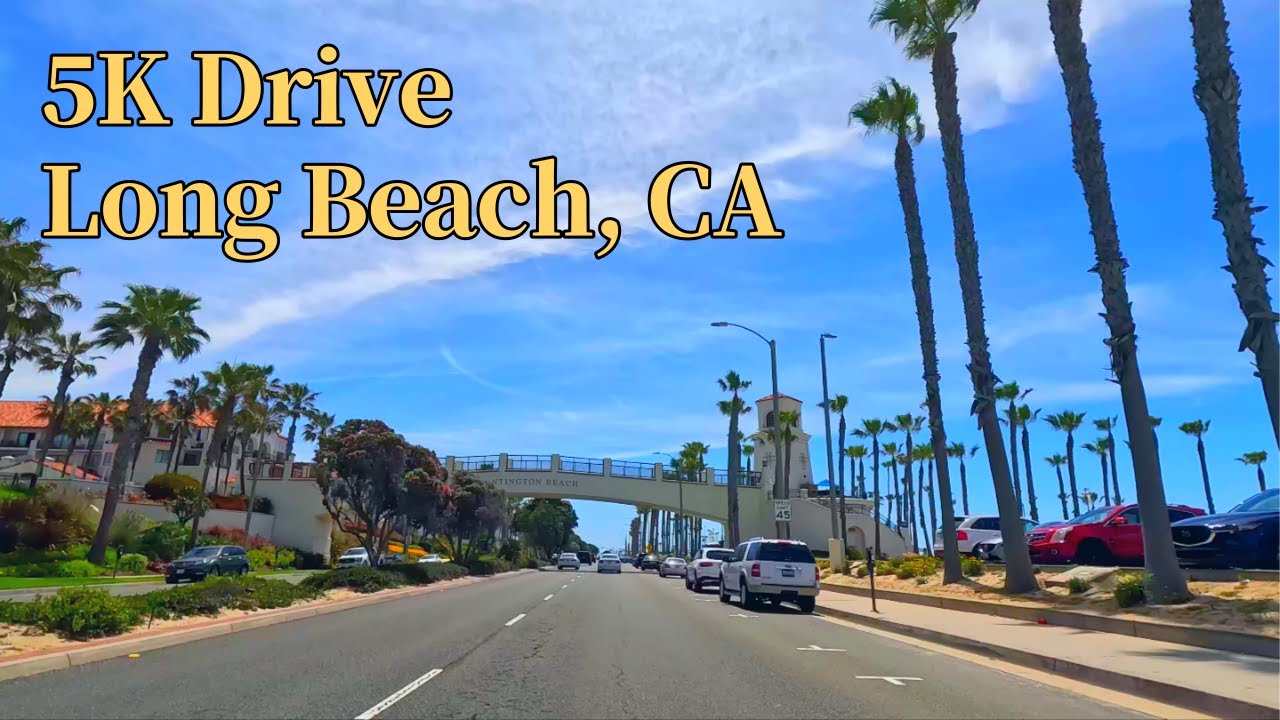5K Driving Tour 🚗 Cruising California's Coastline 🏝 (Long Beach, Huntington Beach, Laguna Beach)