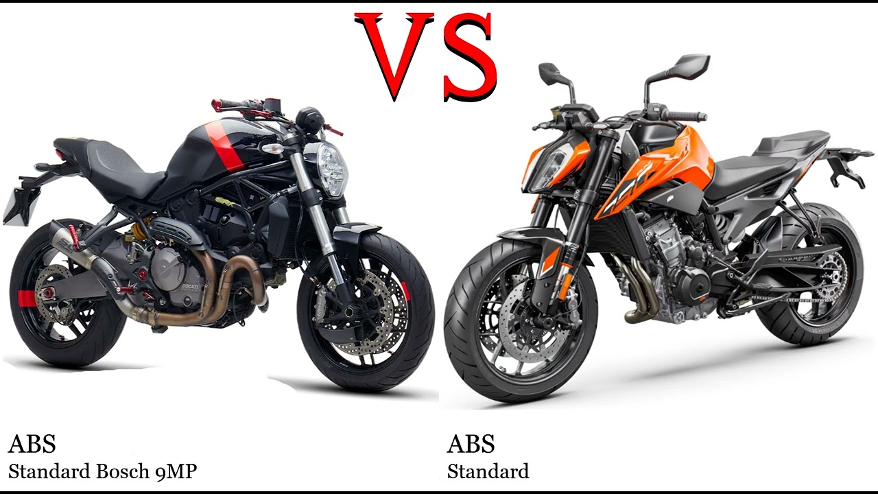 Ducati Monster 821 vs KTM Duke 790 Test specification comparison