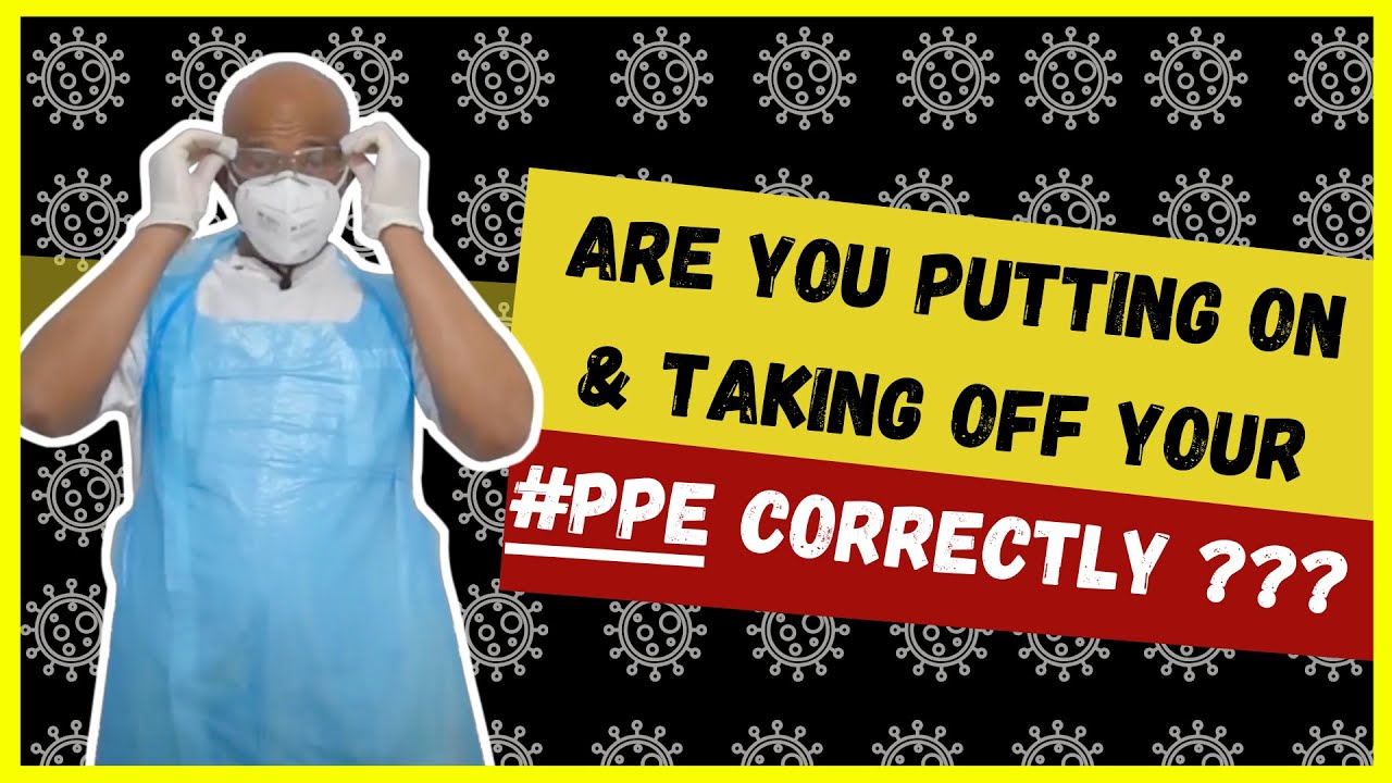 Barber's Donning and Doffing PPE: Disposable Apron, Gloves, Mask, Respirator, Goggles