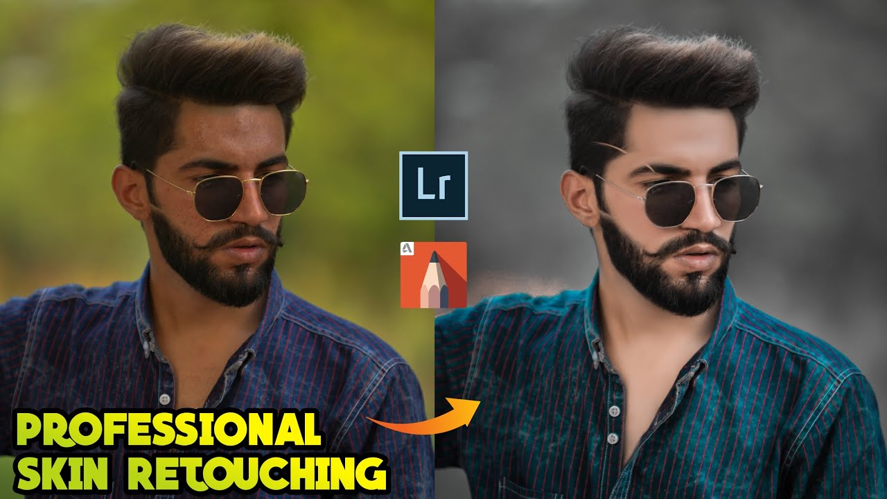 Professional Skin Retouching in Autodesk Sketchbook Mobile & Lightroom Dark Color Tone  Editing