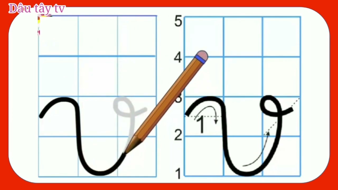 Tập viết chữ v | Hướng dẫn bé viết 29 chữ cái tiếng việt lớp 1| Luyện viết chữ đẹp -  Dâu tây tv