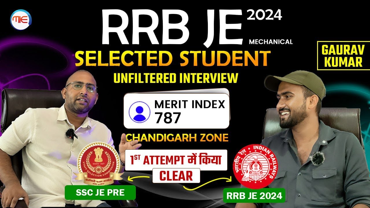 RRB JE 2024-25 Success Story🔥| Gaurav Kumar Cleared in 1st Attempt | Unfiltered Interview & Strategy