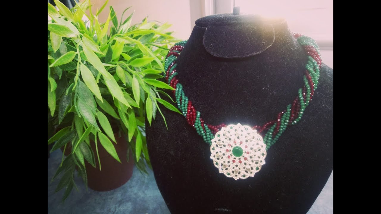 تعليم الاكسسورات.souna bijoux .عمل عقد الكريسطال التقليدي