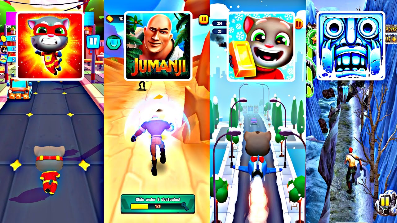 Talking Tom Hero Dash 🆚 Jumanji 🆚 Talking Tom Gold Run 🆚 Temple Run 2