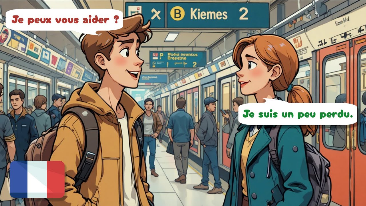 10 Daily French Dialogues for beginners |  Using Public Transport (A1-A2)