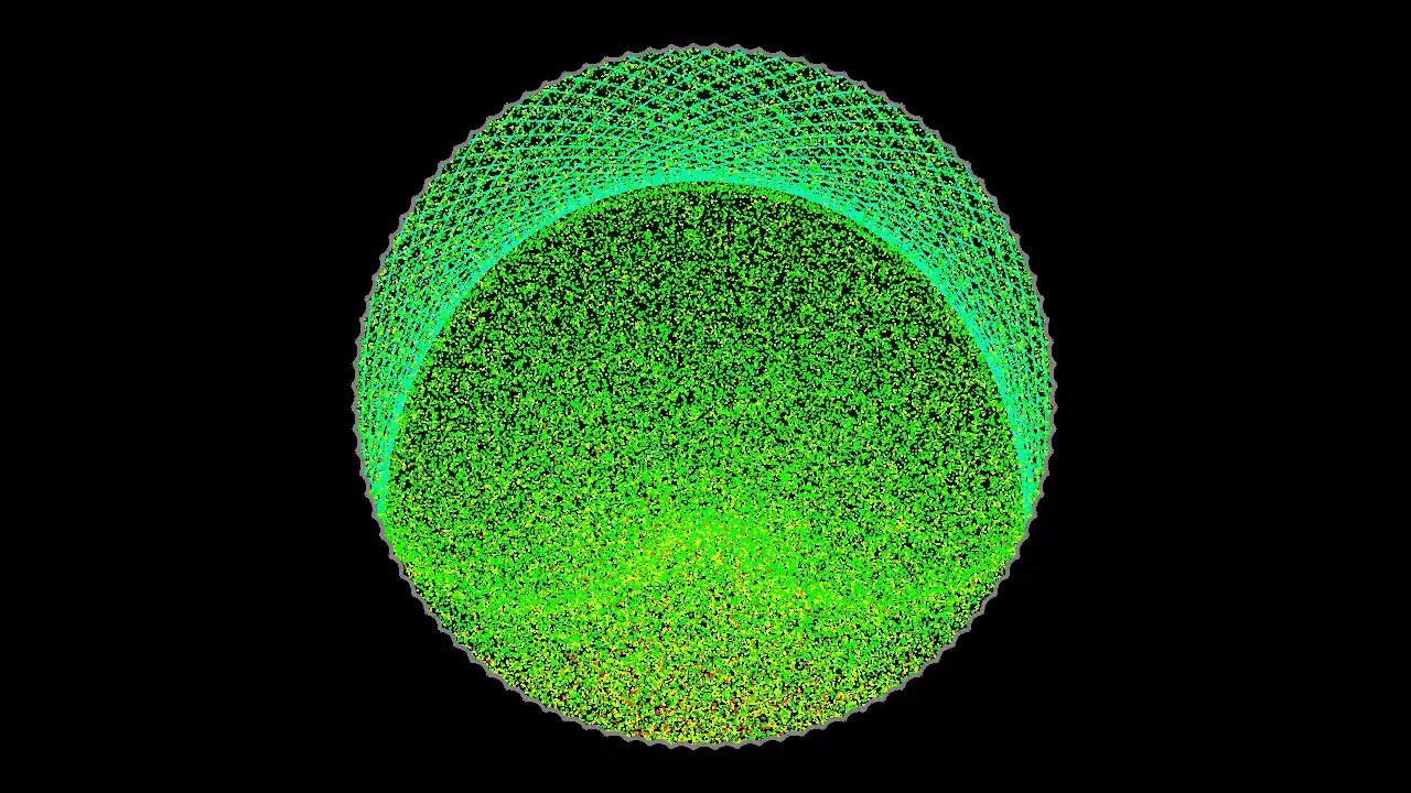 Video #100: 100 000 particles in a concave hectogon billiard