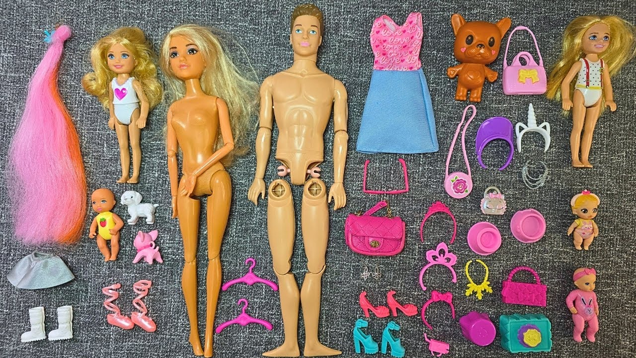 Barbie Dolls Unboxing & Play Compilation  Outfits, Accessories & Doll Sets