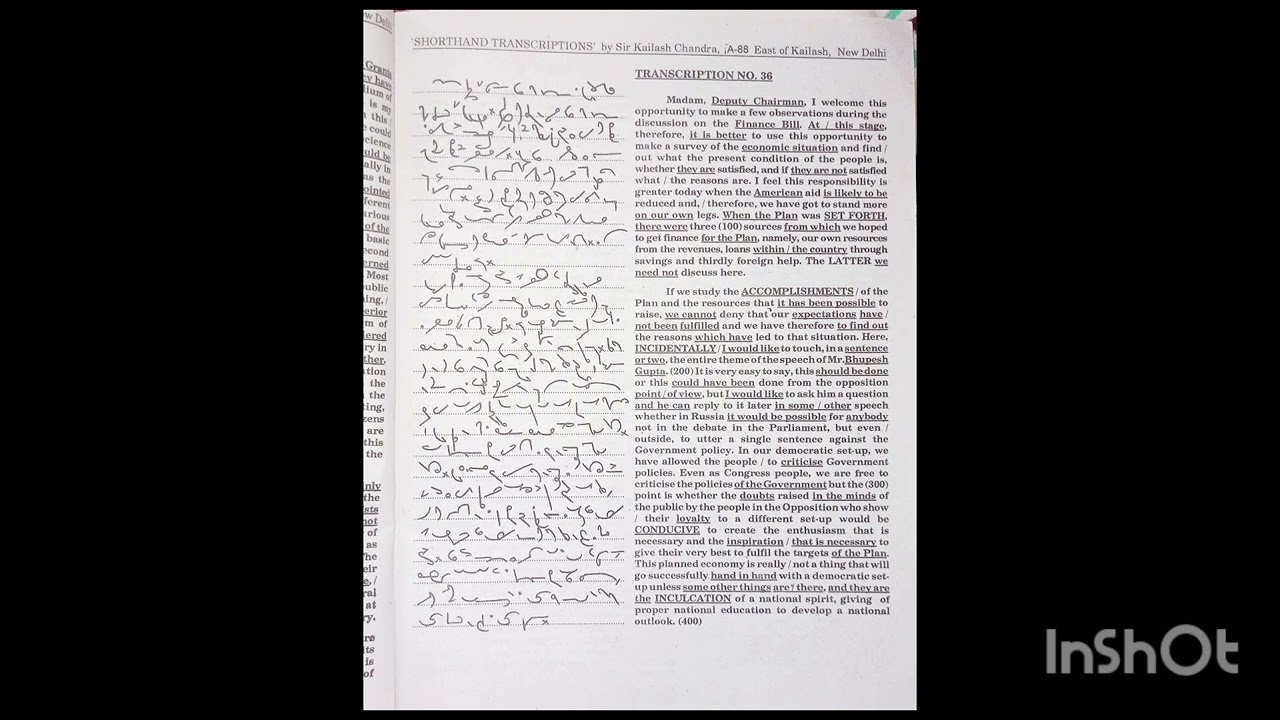 Transcription no 36 ( speed 100 wpm) 400 words