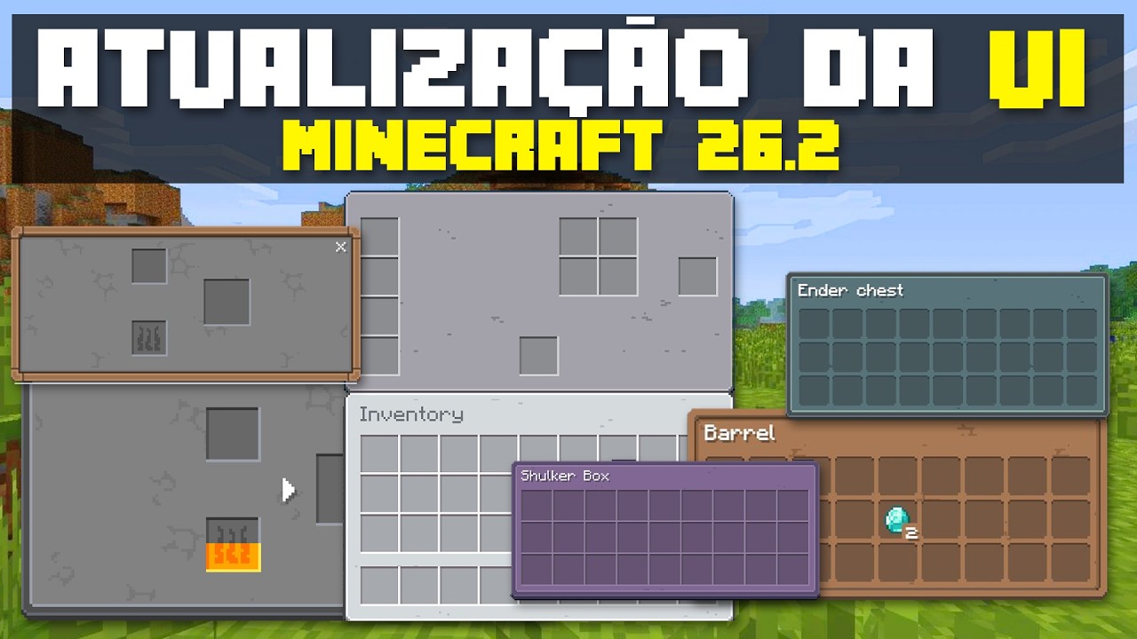 NOVIDADE! NOVA INTERFACE GR&Aacute;FICA e UI no MINECRAFT 26.2