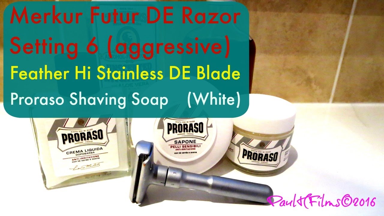 Merkur Futur ◊ Feather Blade ◊ Proraso White Shaving Soap