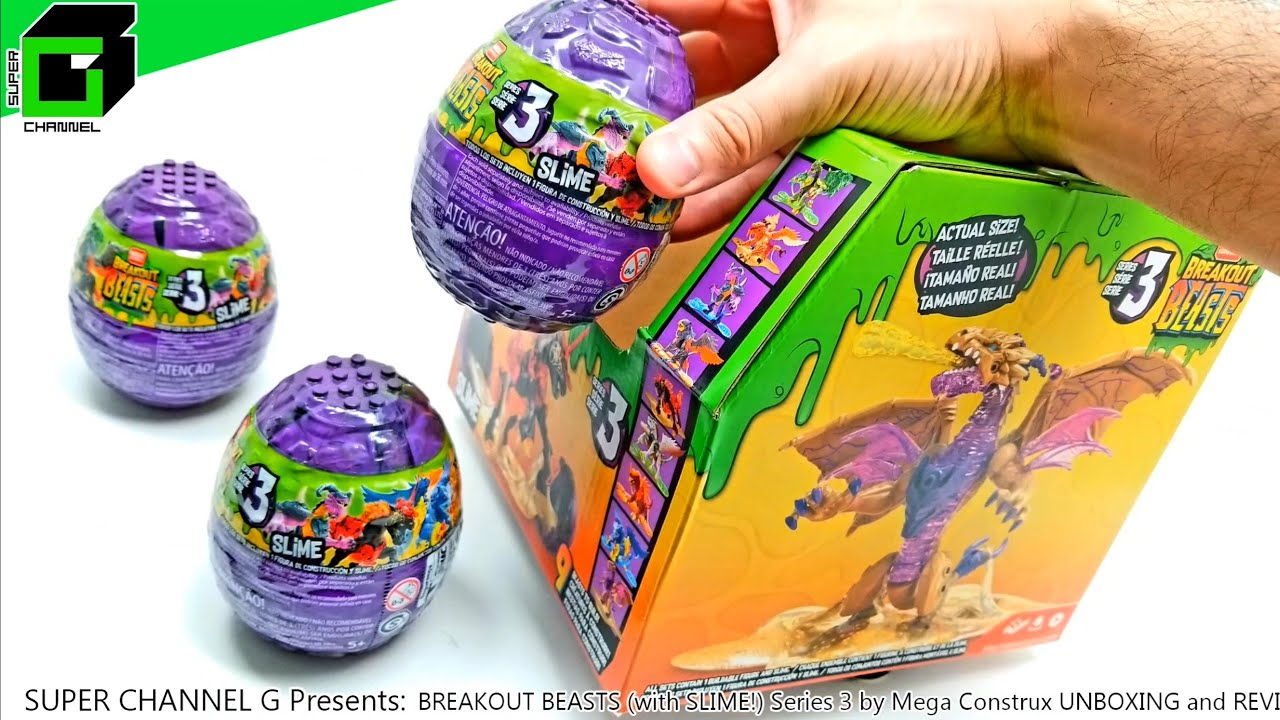 BREAKOUT BEASTS Series 3 by MEGA CONSTRUX (with SLIME!) Unboxing and review!