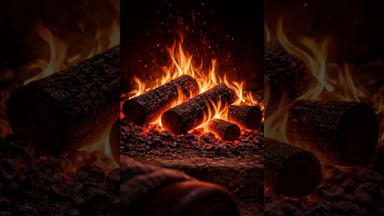 4K Pure Wood Fire Close-Up 🔥 Natural Flames & Glowing Embers