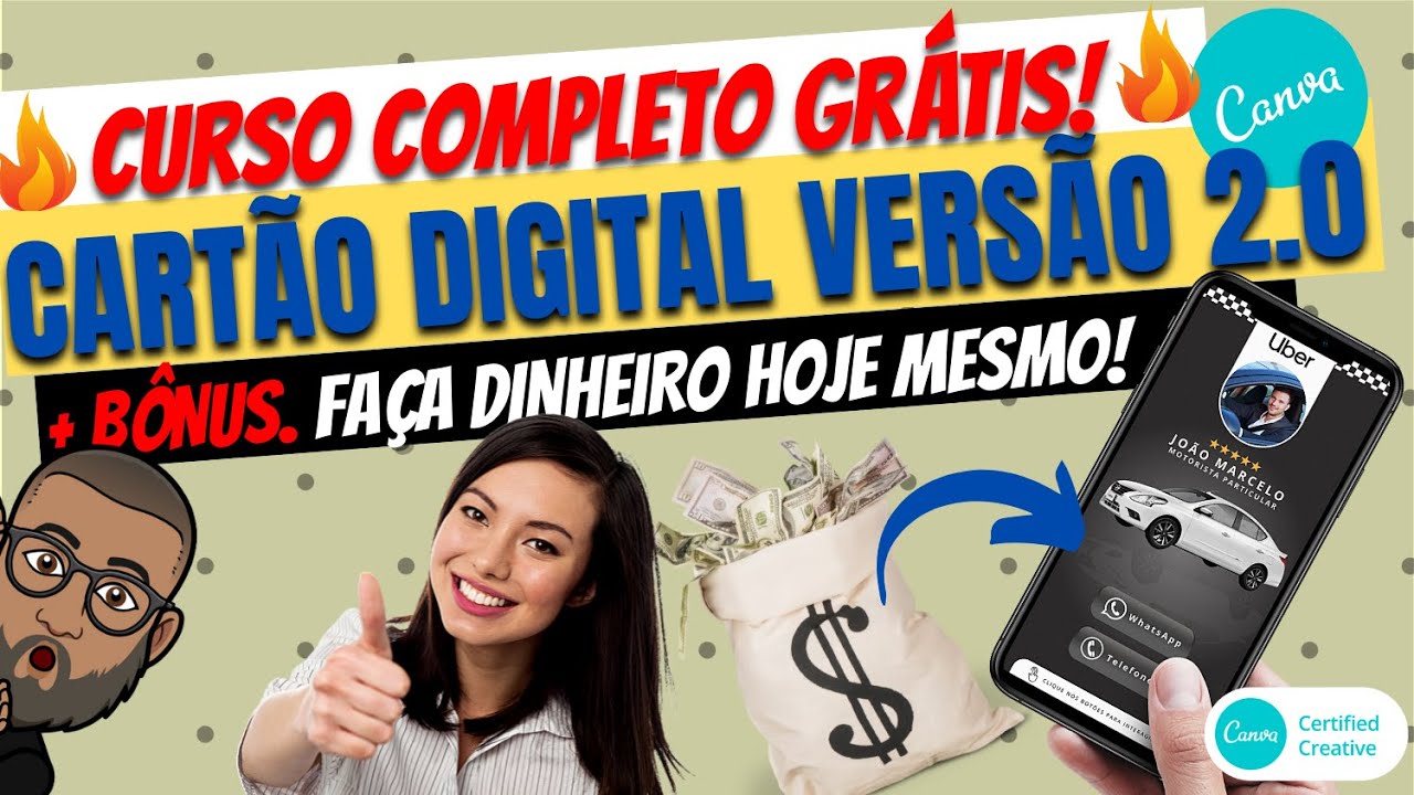 COMO FAZER Cartão de Visitas Digital Interativo com Canva  (CURSO GRÁTIS 2021) + BÔNUS 🔥