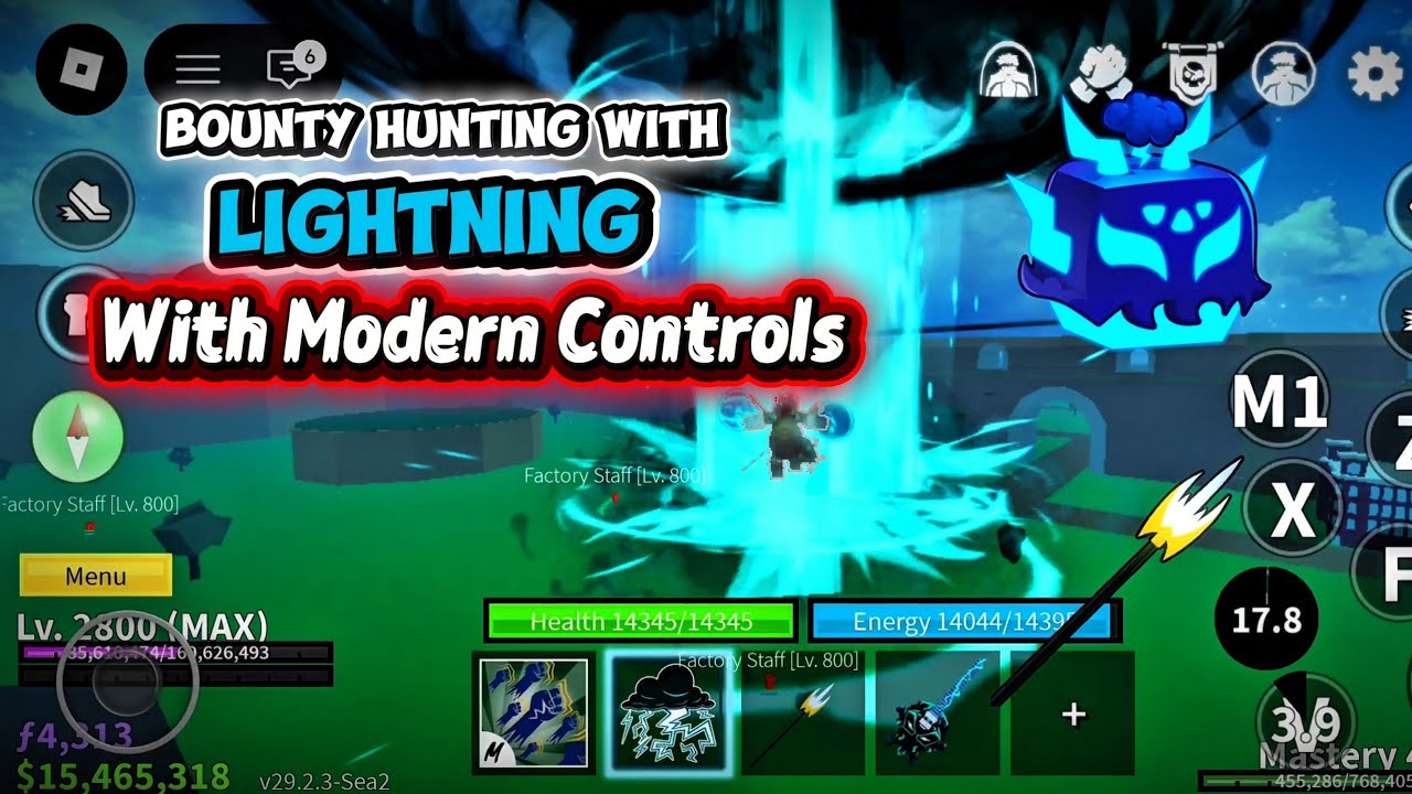 BOUNTY HUNTING WITH LIGHTNING FRUIT AND MODERN CONTROLS TO BOUNTY HUNT IN BLOX FRUIT IN MOBILE 