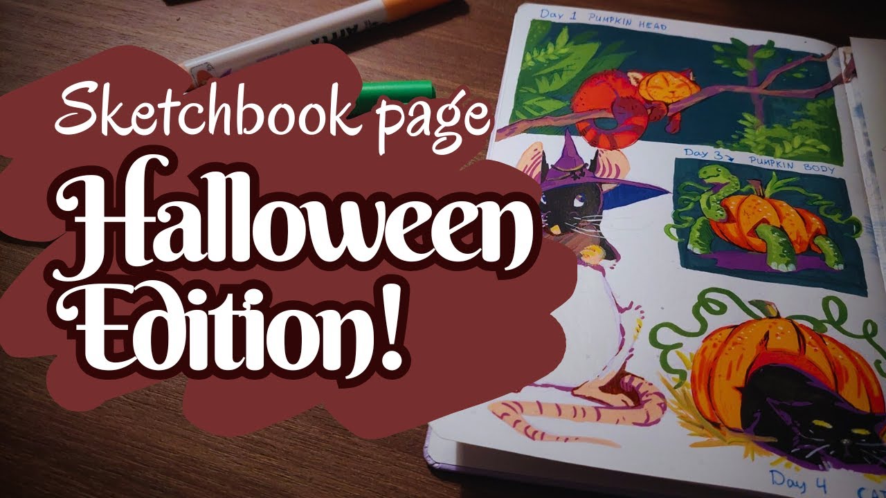 Filling a Sketchbook Page! | Halloween Edition 🎃