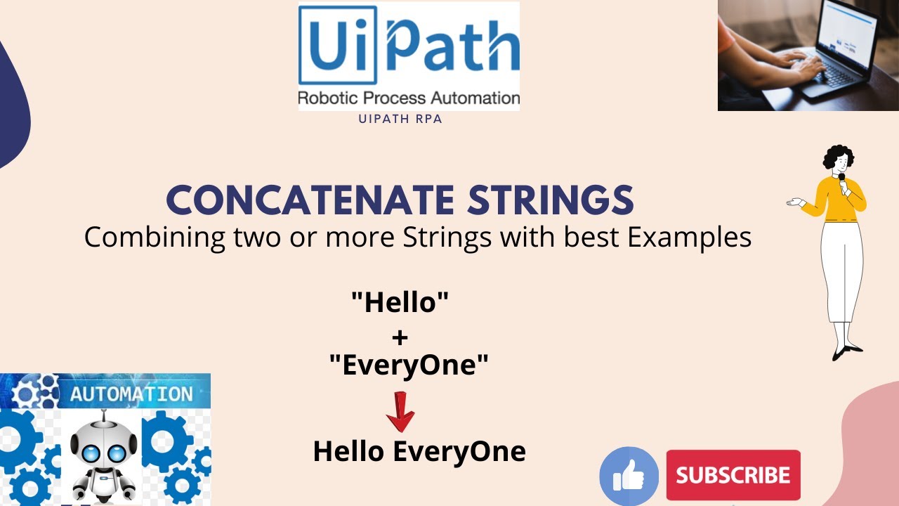 UiPath RPA - Concatenate String and String Variable  || Combine String || UiPath Tutorial in English