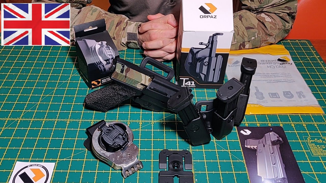 Orpaz Defense, Pistol Holster, Handcuff Holder gen2 and Triple Pistol Magazine Pouch.