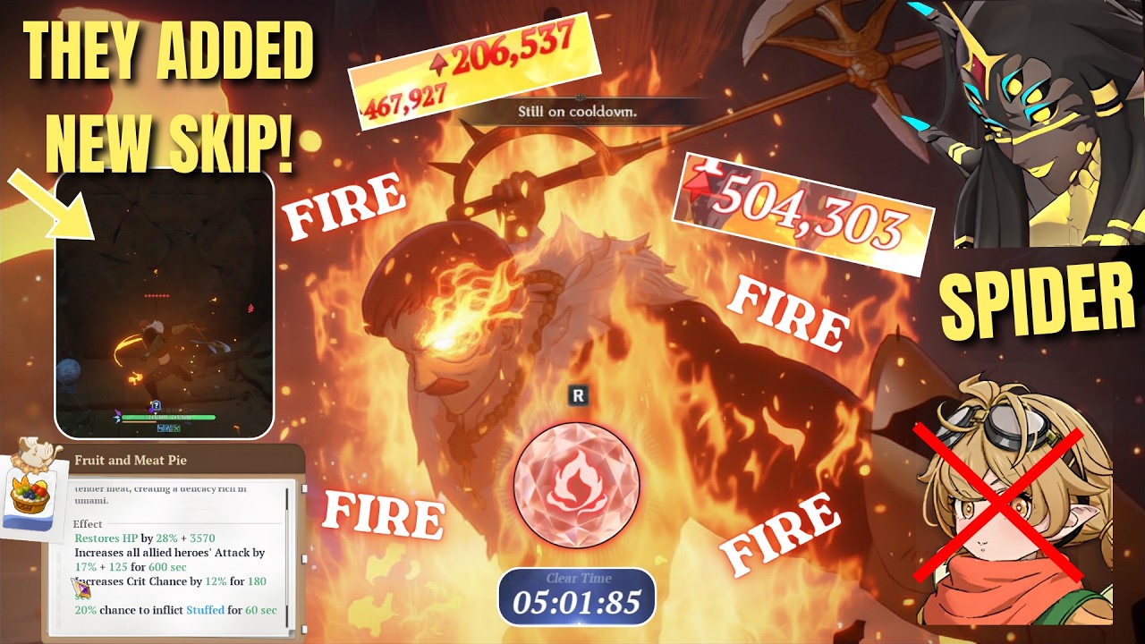 Deep Spider Nest ABYSS - Solo Clear With Escanor AXE BUILD (NEW SKIP) | Seven Deadly Sins: Origin