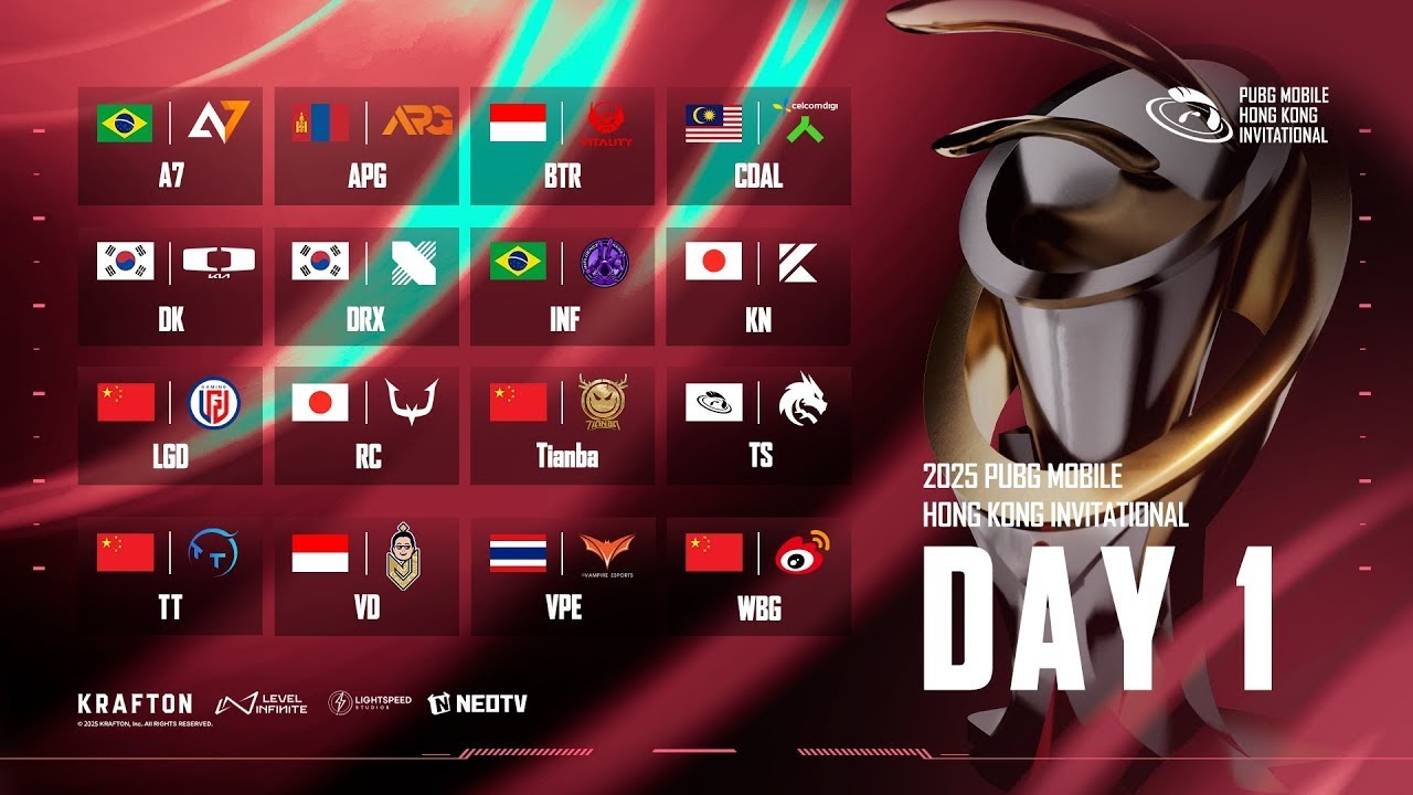 DAY1 | 2025 PUBG MOBILE HONG KONG INVITATIONAL #A7 #APG #BTR #CDAL #DRX #RC #TS #VD #VPE #WBG