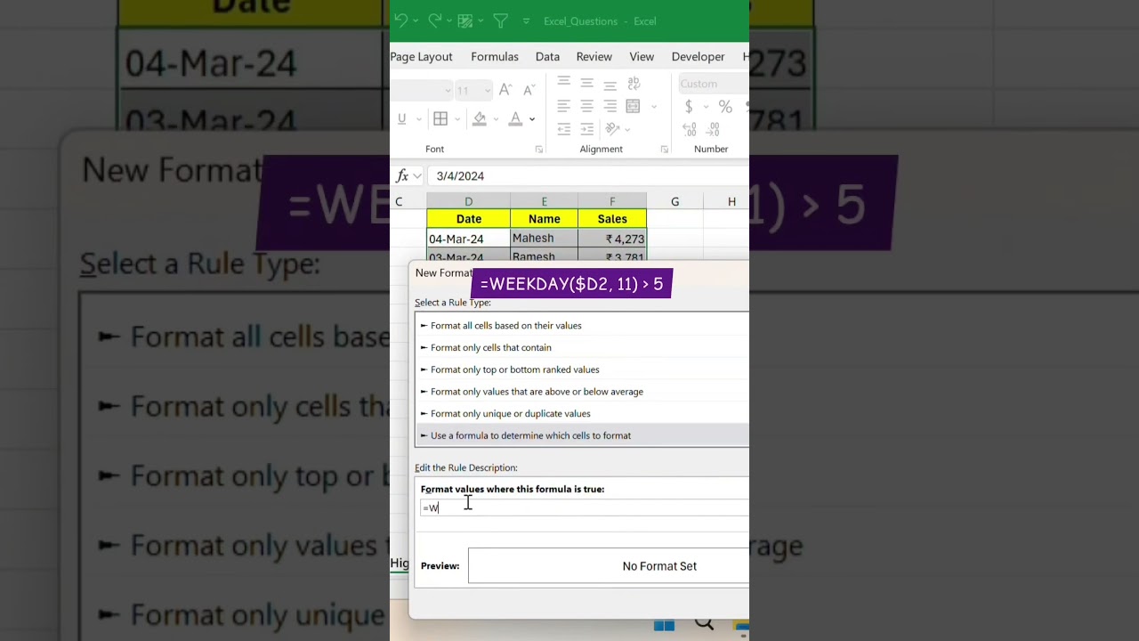 How to highlight weekends in Excel 🤠 | By CreatorBros