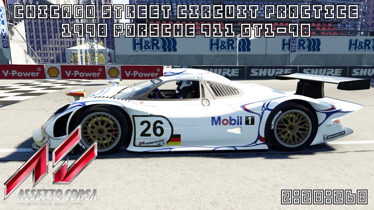 Chicago Street Circuit Practice - 1998 Porsche 911 GT1-98 - Assetto Corsa