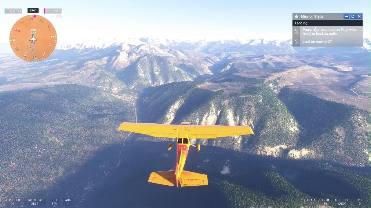 MSFS 2024 PS5 Cessna 172 landing at Telluride cargo mission