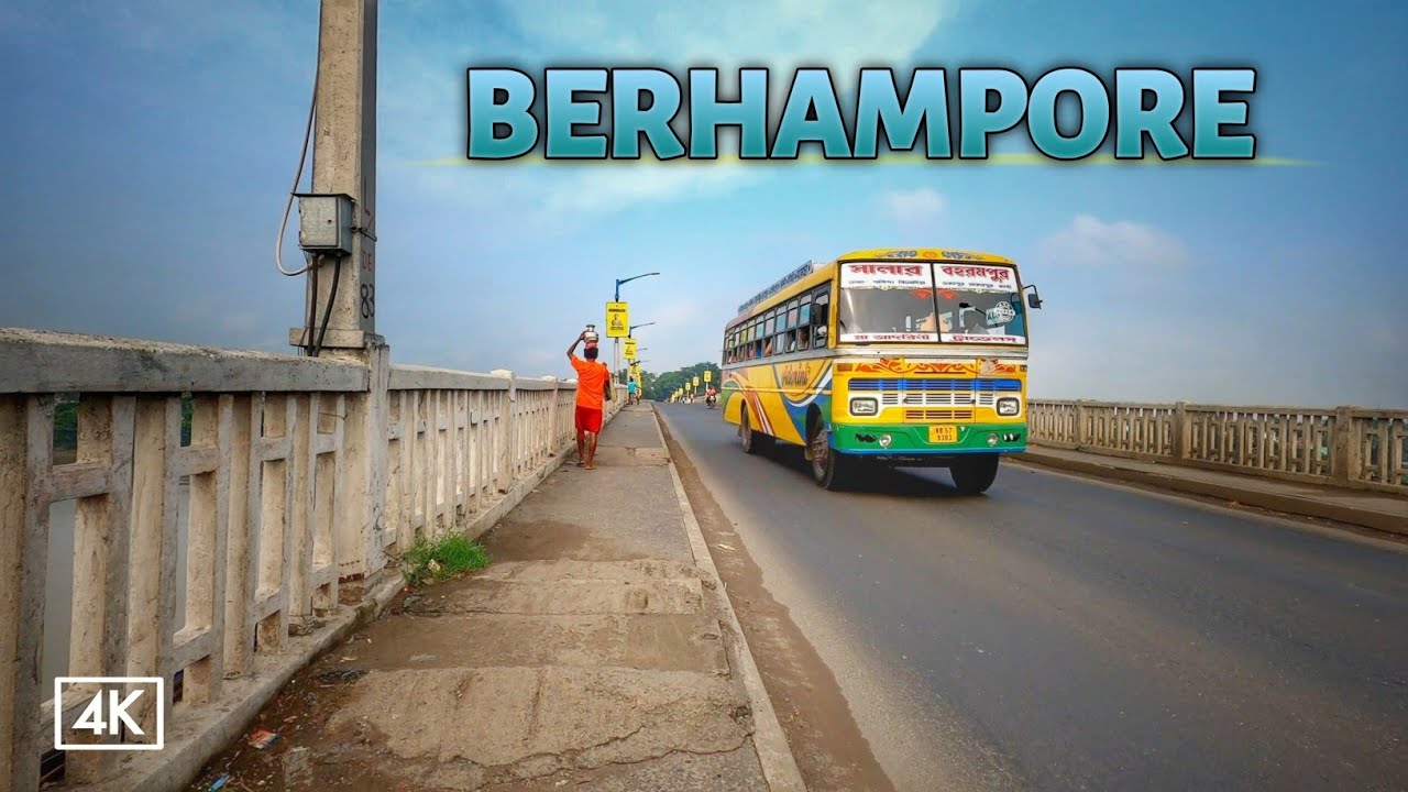 Baharampur Bridge - Berhampore City Walking Tour Murshidabad  India - 4K City Video
