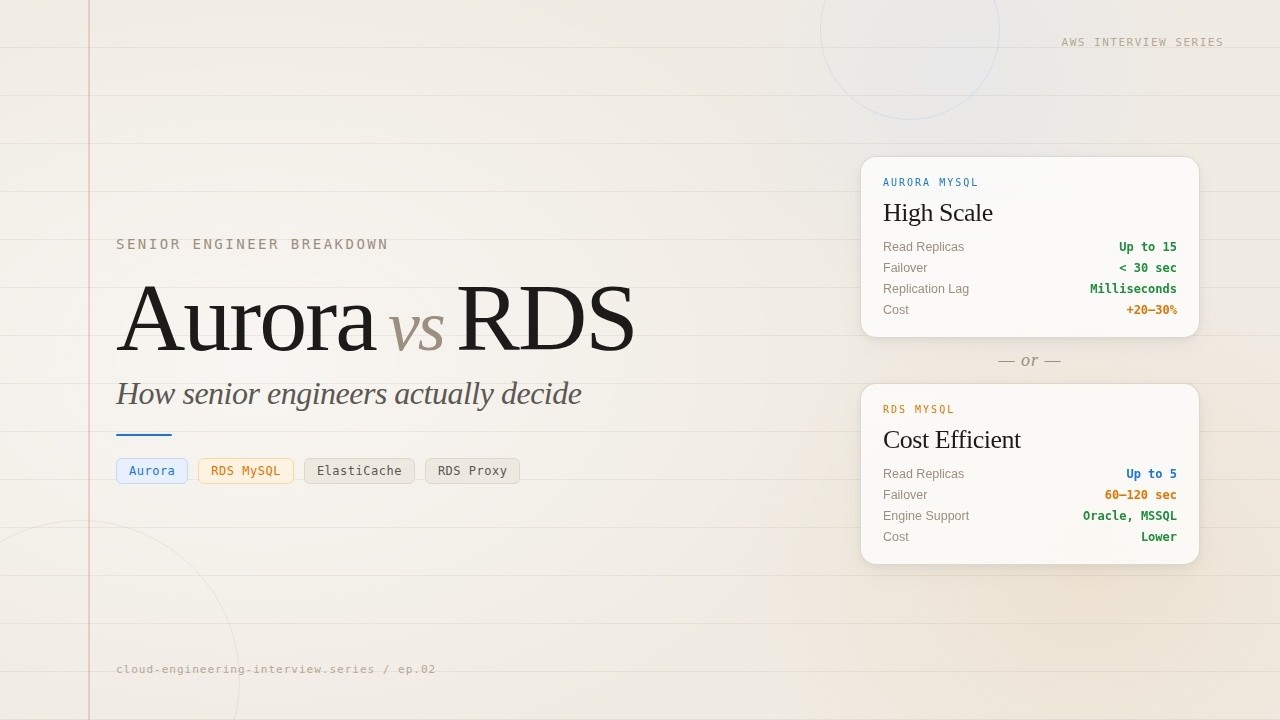 Aurora vs RDS — How Engineers Actually Decides