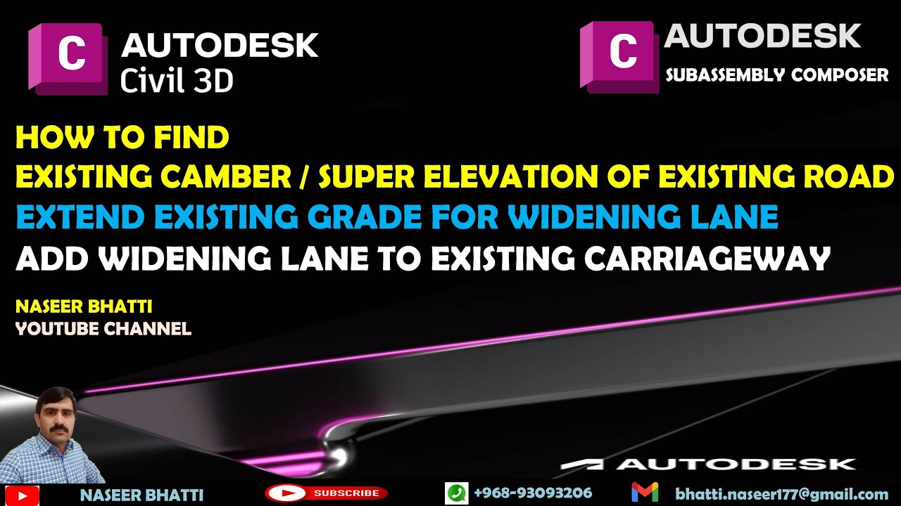 How to find Existing Camber Slope / Super Elevation of Existing Road | Add New Lane with Same Slope