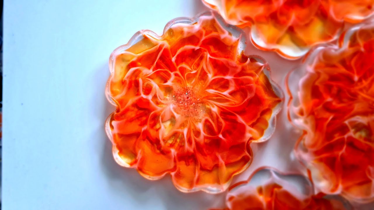tuto résine epoxy 🤩 faire des fleurs 3D avec encres à alcool