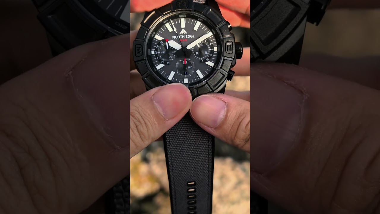 Outdoor sports tactical watch full metal body solar charging