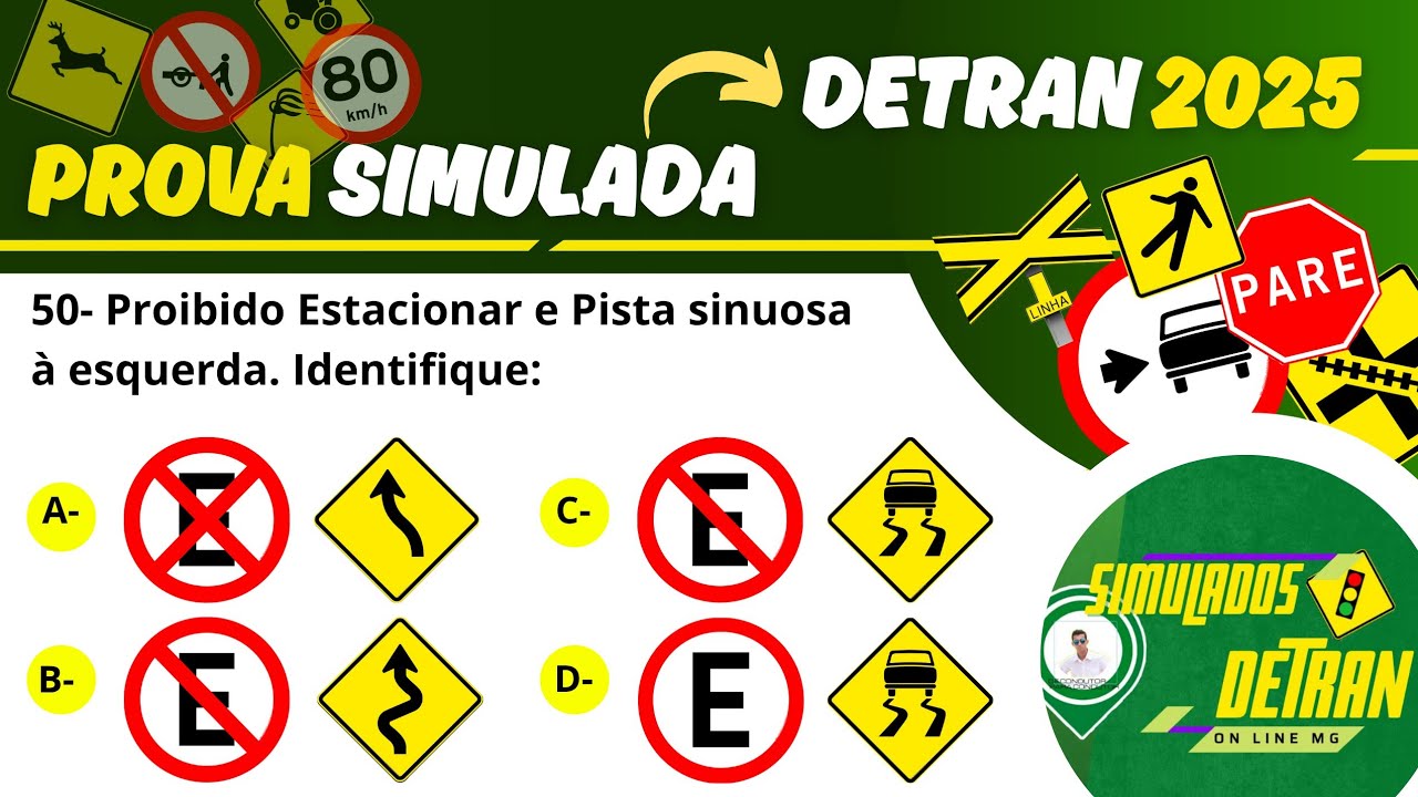 SIMULADO DO DETRAN 2025 - COMO PASSAR na PROVA TE&Oacute;RICA - 50 QUEST&Otilde;ES #mgsimuladosdetran2025