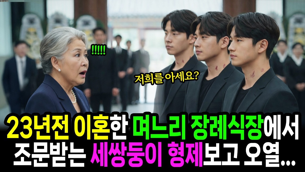 23년 전 이혼한 며느리 장례식장에서 조문받는 세쌍둥이 형제보고 재벌회장 할머니는 오열하는데... #오디오북 #감동이야기 #감동사연 #유튜브사연