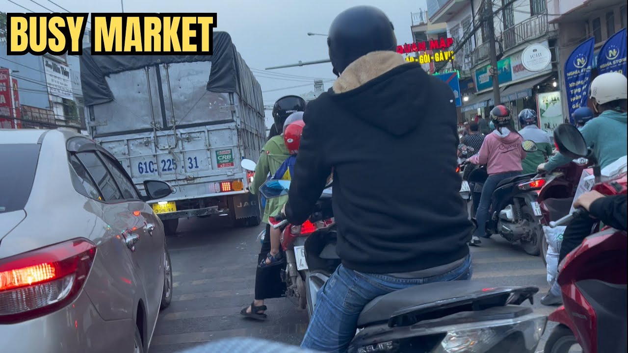 Busy After Work Traffic Near a Small Market | Motorbike POV | N18
