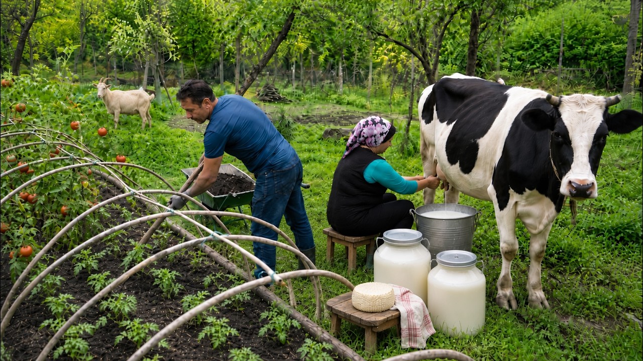 🥦 Farm Fresh | Azerbaijan Rural Life  | Homemade Cheese from Fresh Cow's Milk