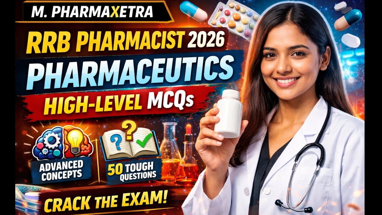 PHARMACEUTICS 50 MCQS || Railway pharmacist preparation 2026 ||