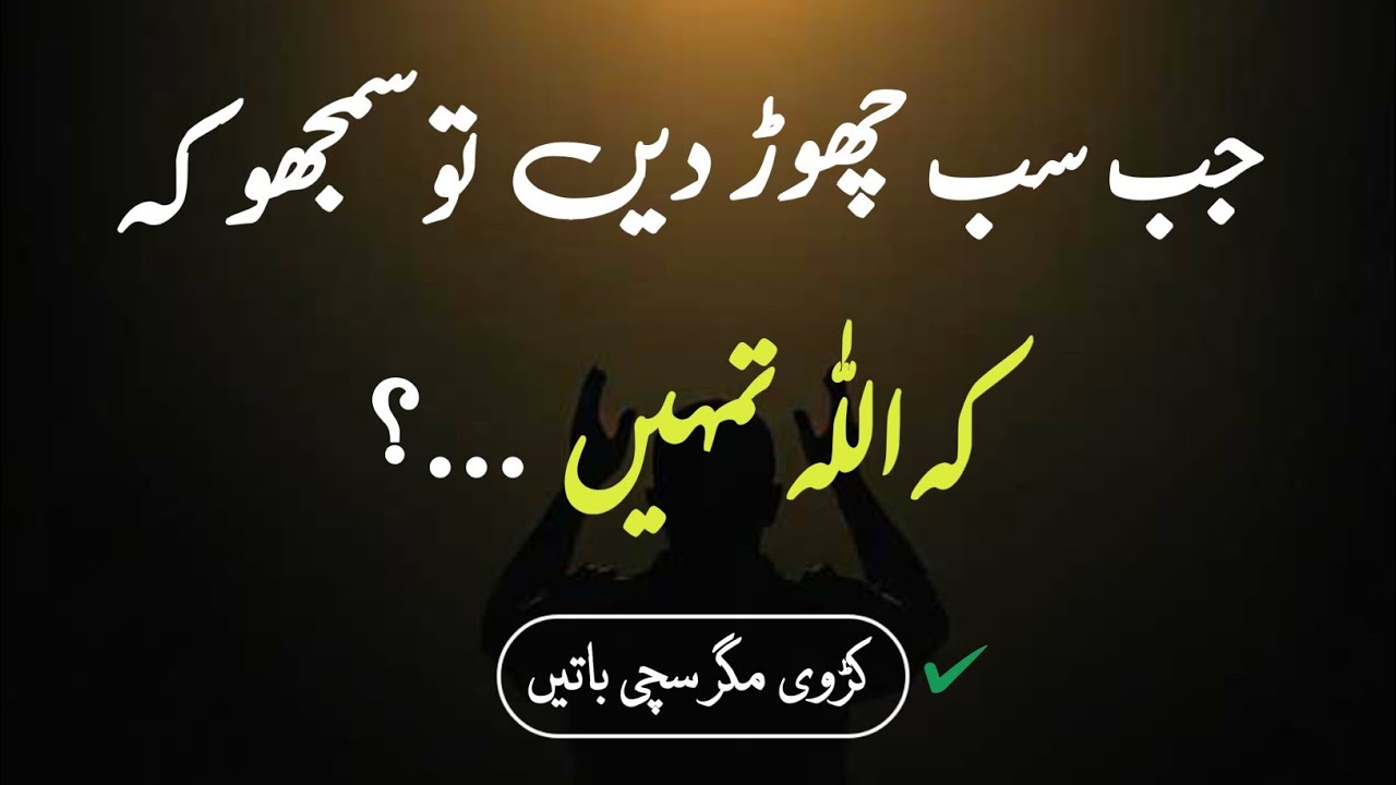Jab sab saath chorh de tab allah kiya karta hai ? Bitter but true things  | Watch till end